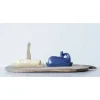 Hello Honey® 7" Dark Blue Whale Shaped Butter Dish with Lid