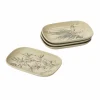 Hello Honey® 6" Debossed Botanical Stoneware Dish Set with Crackle Glaze Finish