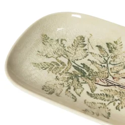 Hello Honey® 6" Debossed Botanical Stoneware Dish Set with Crackle Glaze Finish