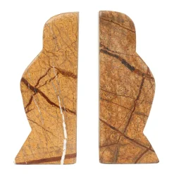 Hello Honey Decorative Travertine Wave Bookends