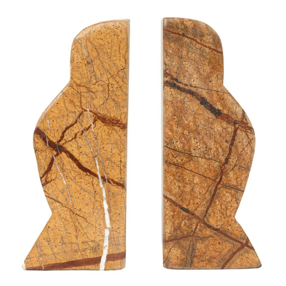 Hello Honey Decorative Travertine Wave Bookends