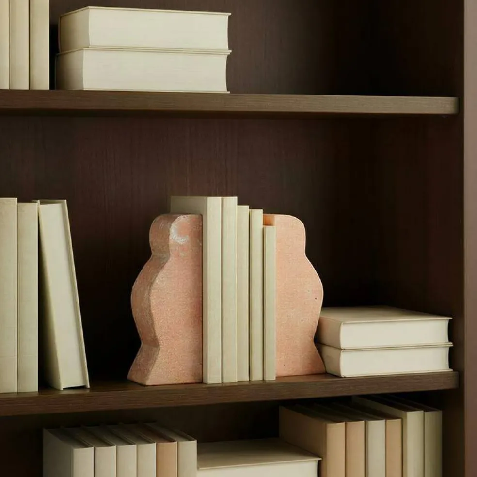 Hello Honey Decorative Travertine Wave Bookends