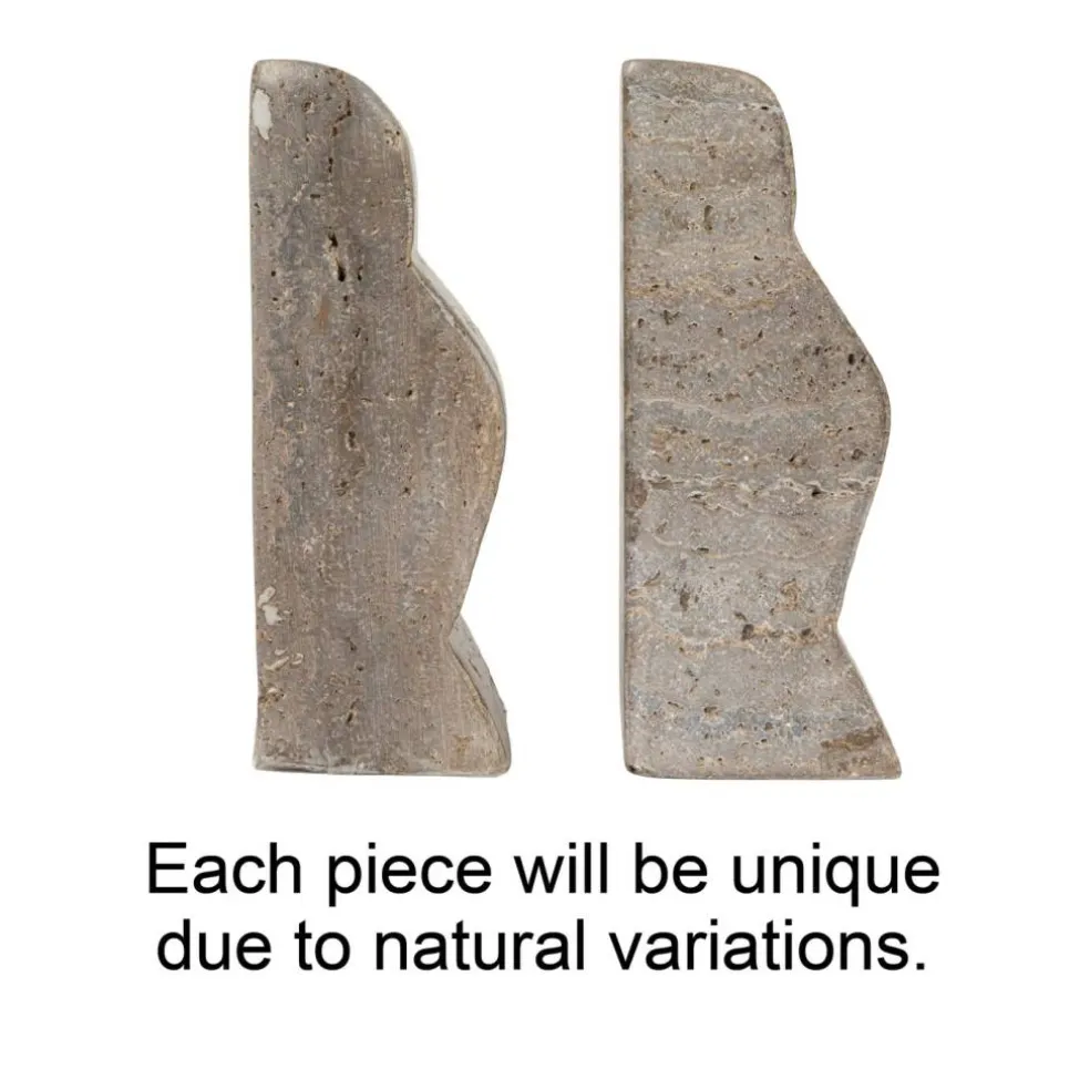 Hello Honey Decorative Travertine Wave Bookends