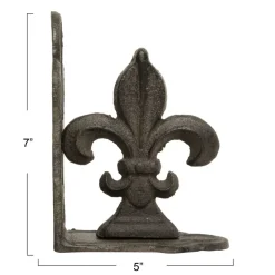 Hello Honey® 10" Fleur de Lis Shaped Iron Bookend Set