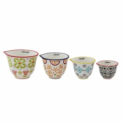 Hello Honey® Floral Hand-Stamped Stoneware Measuring Cup Set
