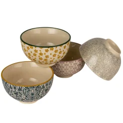 Hello Honey® 4.5" Floral Mosaic Stoneware Bowl Set