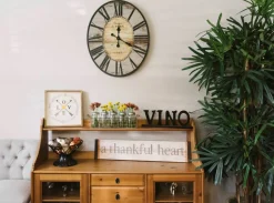Hello Honey® 2.5ft. Distressed French Country Oval Wood Wall Clock
