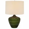 Hello Honey® 2ft. Green Glass Table Lamp with White Drum Shade