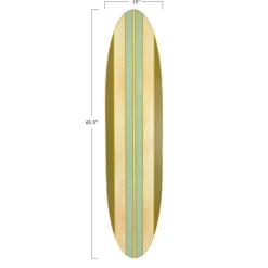Hello Honey® 5.5ft. Stripes Lacquered Wood Surfboard Wall Décor