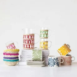 Hello Honey® Glass Pitcher with Natural Woven Sleeve