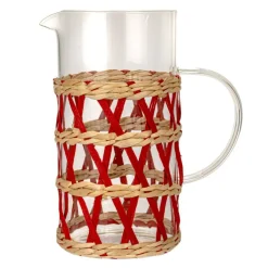 Hello Honey® Glass Pitcher with Natural Woven Sleeve