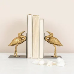 Hello Honey® 6" Gold Decorative Cast Iron Bird Bookends Set