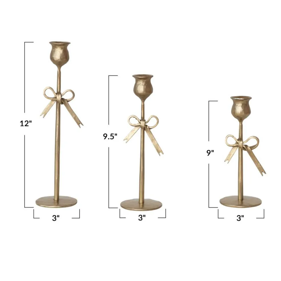 Hello Honey Hand-Forged Metal Bow Shaped Taper Holder
