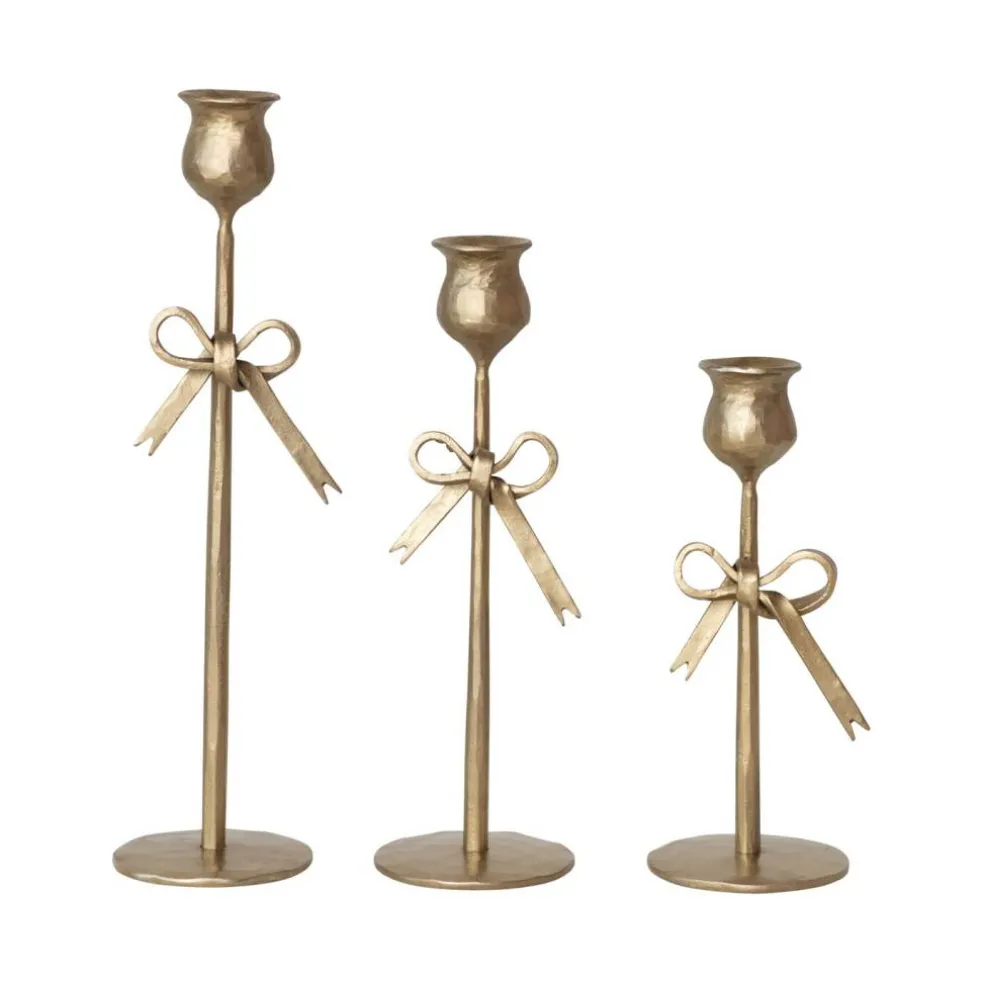 Hello Honey Hand-Forged Metal Bow Shaped Taper Holder