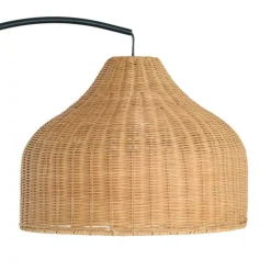 Hello Honey® Modern Boho Floor Lamp with Marble Base & Rattan Shade