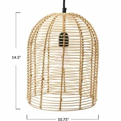 Hello Honey® Modern Boho Handwoven Rattan Pendant Light