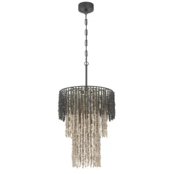 Hello Honey Ombre Beaded Wood 3-Tier Chandelier