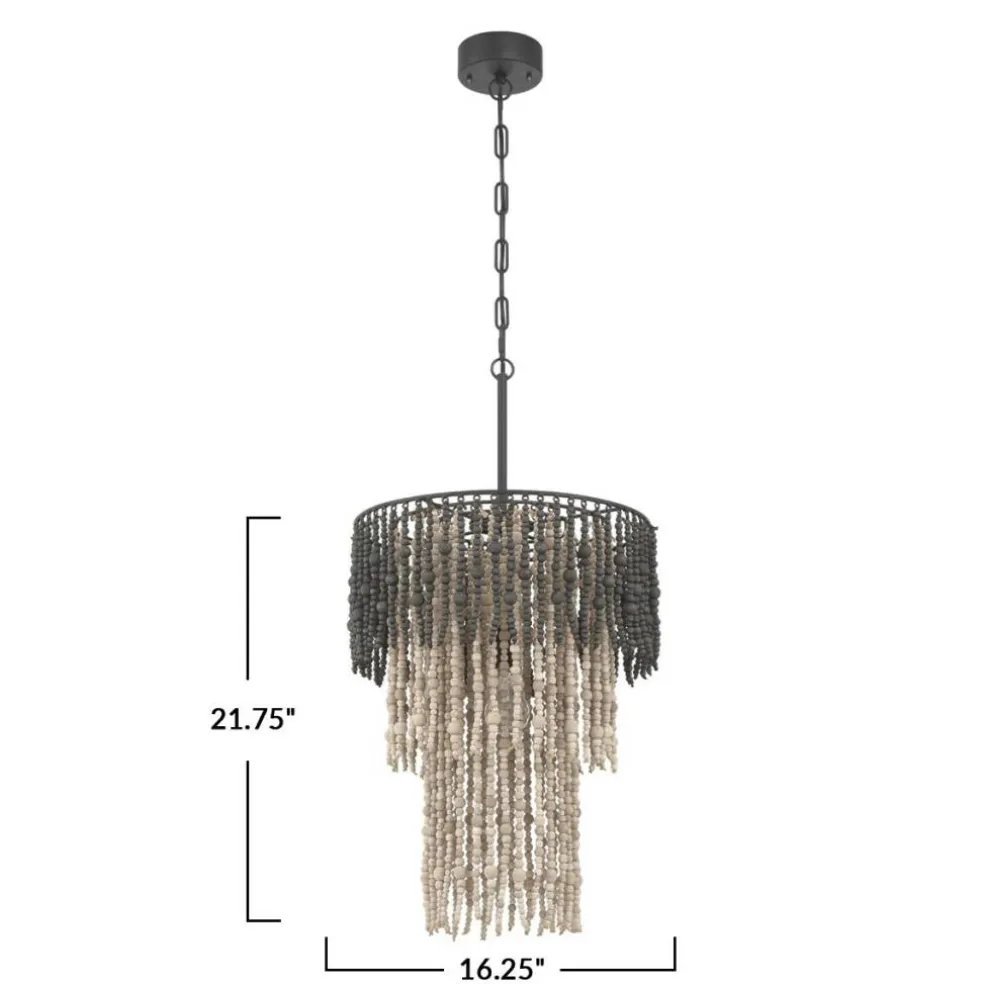 Hello Honey Ombre Beaded Wood 3-Tier Chandelier