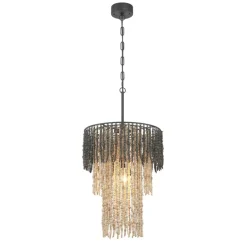 Hello Honey Ombre Beaded Wood 3-Tier Chandelier
