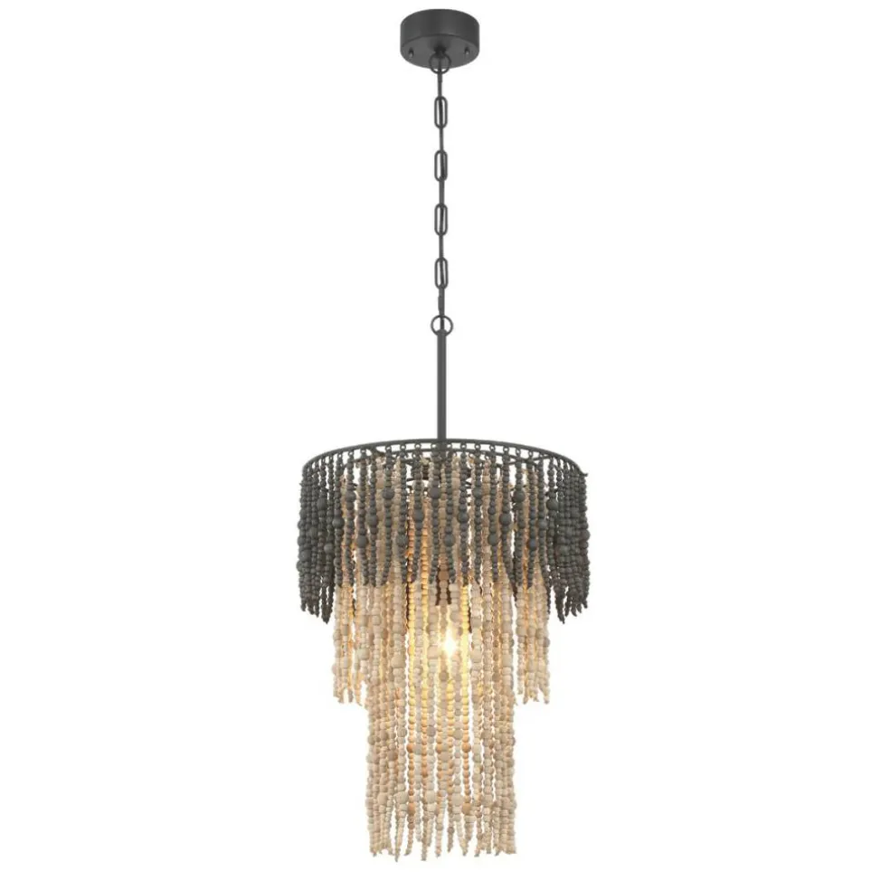 Hello Honey Ombre Beaded Wood 3-Tier Chandelier