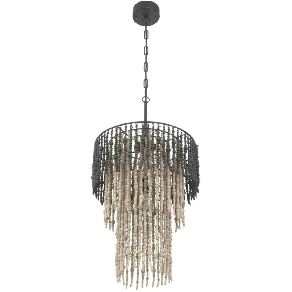 Hello Honey Ombre Beaded Wood 3-Tier Chandelier