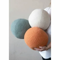 Hello Honey® Orange Cotton Slub Orb Pillow