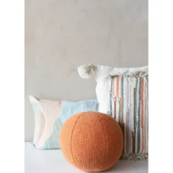 Hello Honey® Orange Cotton Slub Orb Pillow