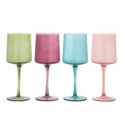 Hello Honey® 14oz. Hand Blown Stemmed Wine Glass Set