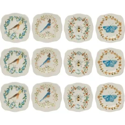Hello Honey® Painted Fauna & Scalloped Edge Stoneware Plate Set