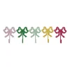 Hello Honey 5-Piece Metal Bow Shaped Wall Hook, Multicolor