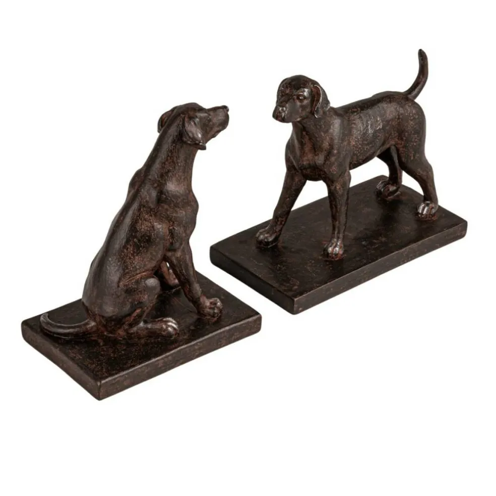 Hello Honey 2-Piece Resin Dog Bookends, Black
