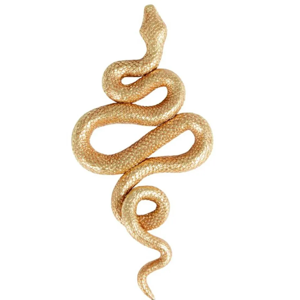Hello Honey Resin Snake Wall Décor, Gold Finish