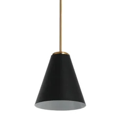 Hello Honey® Robert Stevenson Lighting Beckett Black & Brushed Gold Metal Ceiling Light with Shade