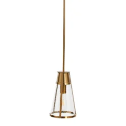 Hello Honey® Robert Stevenson Lighting Jaxon Metal & Seedy Glass Ceiling Light