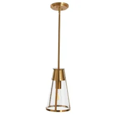 Hello Honey® Robert Stevenson Lighting Jaxon Metal & Seedy Glass Ceiling Light