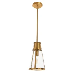 Hello Honey® Robert Stevenson Lighting Jaxon Metal & Seedy Glass Ceiling Light