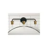 Hello Honey® Robert Stevenson Lighting Kendrick Matte Black & Brushed Gold Metal & Glass 3-Light Vanity Light