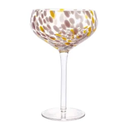 Hello Honey® 7" Speckle Round Stemmed Champagne Coupe Glass Set
