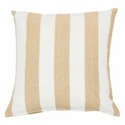 Hello Honey® 20'' Square Beige Striped Cotton Pillow Cover