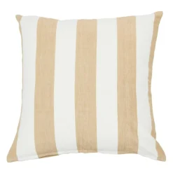 Hello Honey® 20'' Square Beige Striped Cotton Pillow Cover