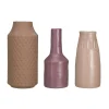 Hello Honey Various Round Stoneware Vases in Reactive Glaze, Multicolor, Set of 3