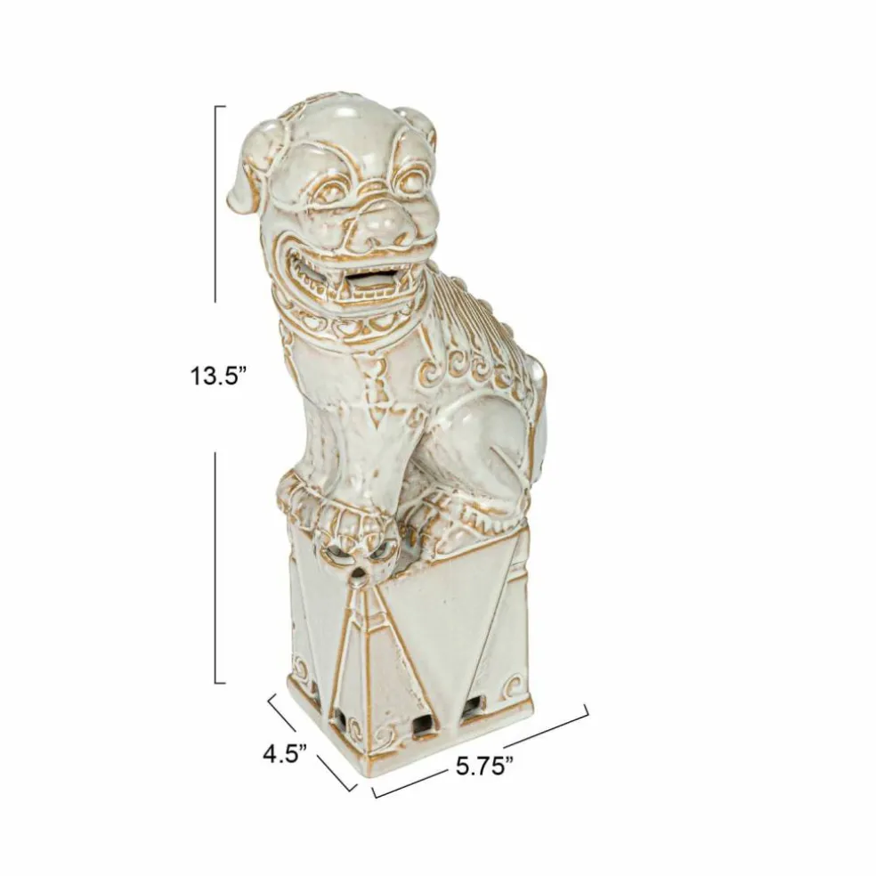 Hello Honey® 13.25" Vintage Reproduction Stoneware Guardian Lions Bookends Set