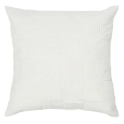 Hello Honey® White Square Modern Geometric Quilted Pillow Cover