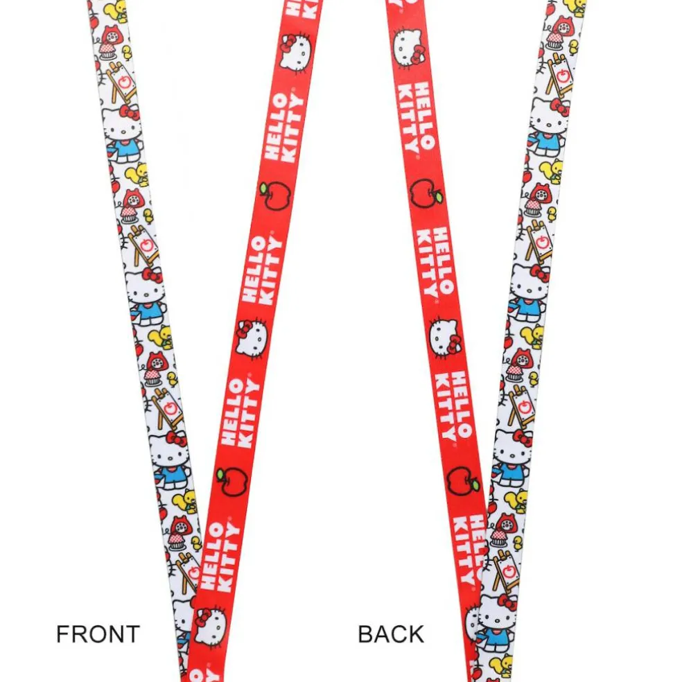 Hello Kitty Lanyard with Breakaway Rubber Charm and ID Sleeve
