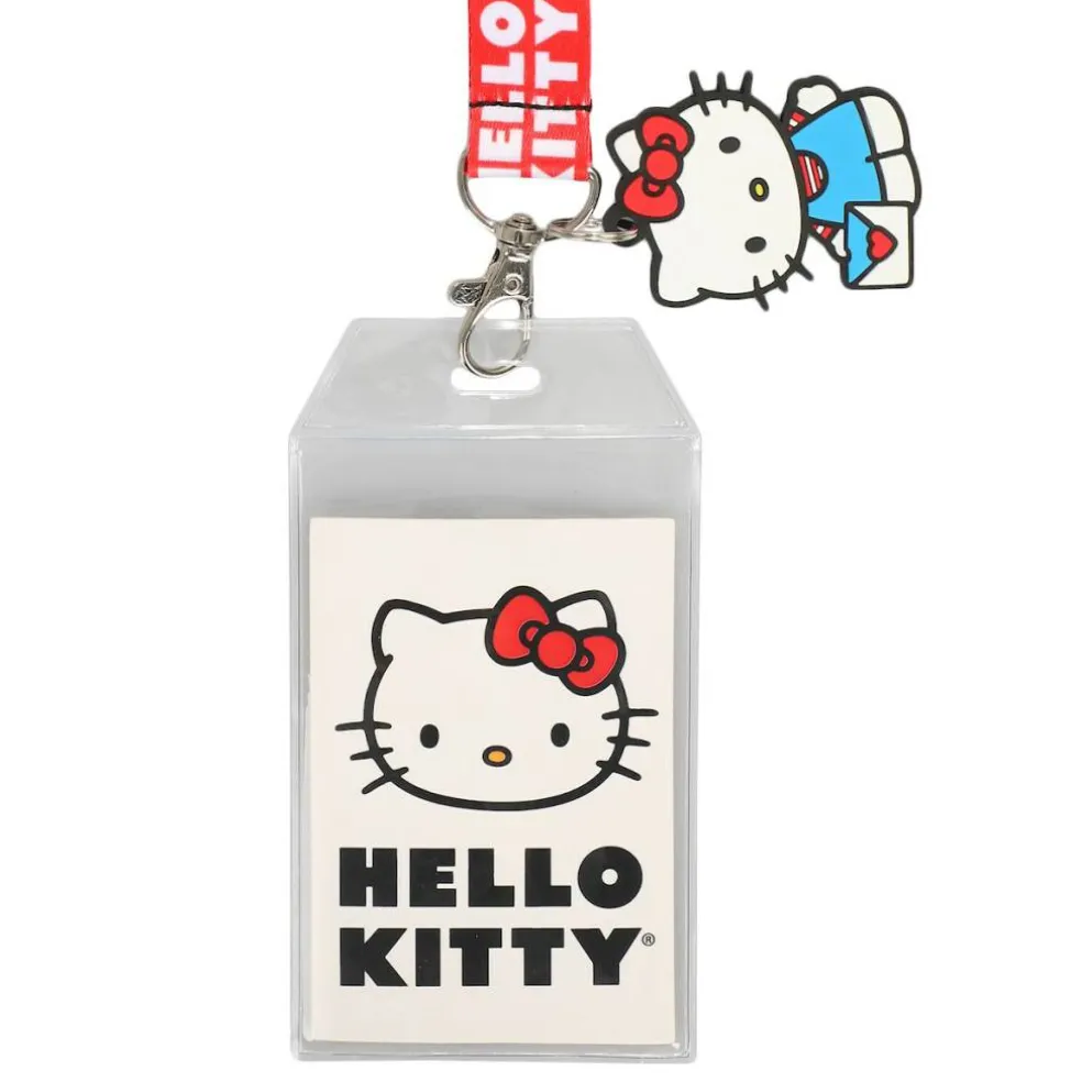 Hello Kitty Lanyard with Breakaway Rubber Charm and ID Sleeve