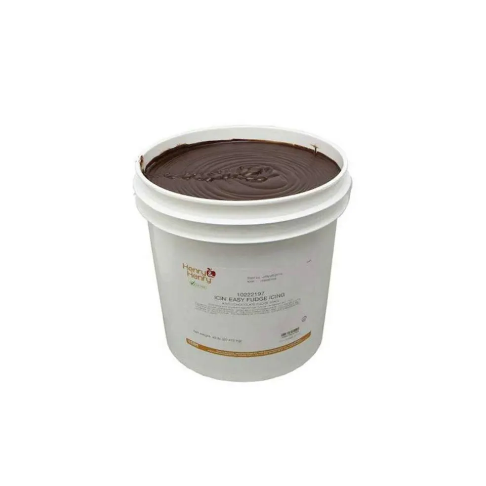 Henry & Henry Easy Fudge Icing 45 lb Pail | Rich Chocolate Dessert Frosting