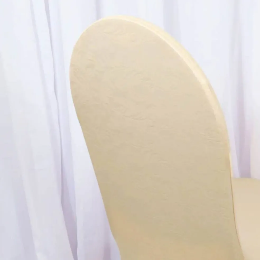 Heritage Embossed Spandex Banquet Seat Cover Champagne