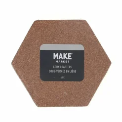 4" Hexagon Cork Coasters, 6ct. by Make Market®