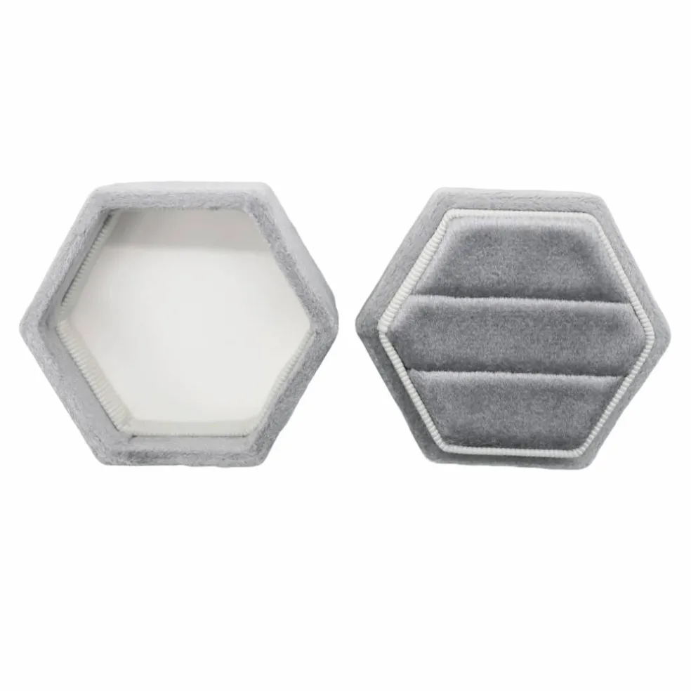Hexagon Velvet Ring Box by Bead Landing™