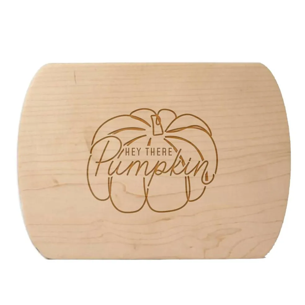Hey There Pumpkin 8" x 11" Maple Oval Cutting Board